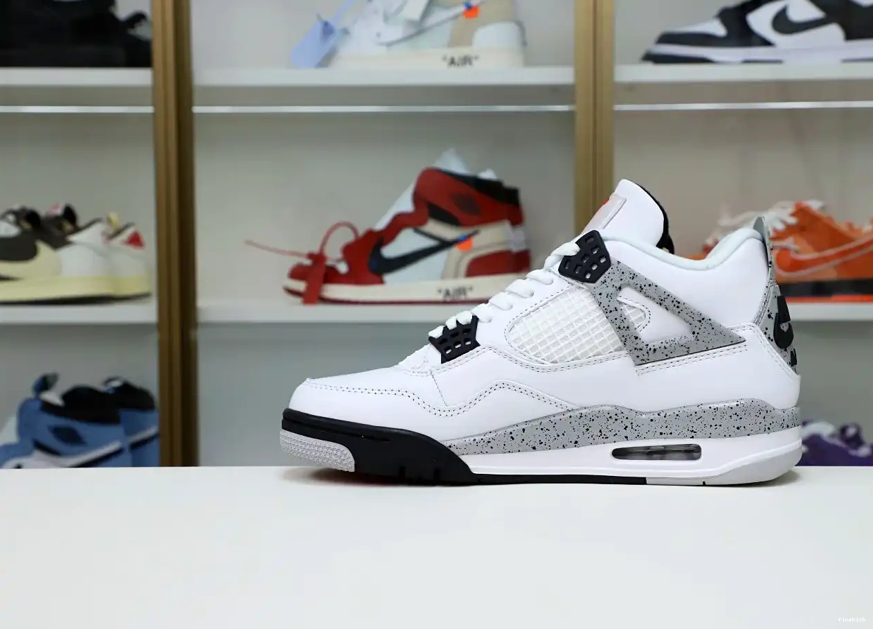 Retro White Jordan 4 Cement Air 0423